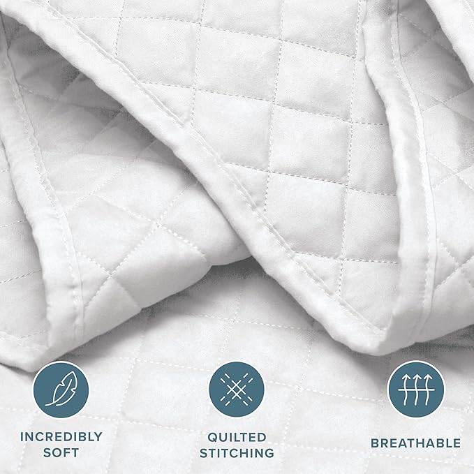 Bare Home Coverlet Set - King Size - Lightweight Bed Decor - Comforter Alternative - All-Season Quilted Bedspread (King, White)