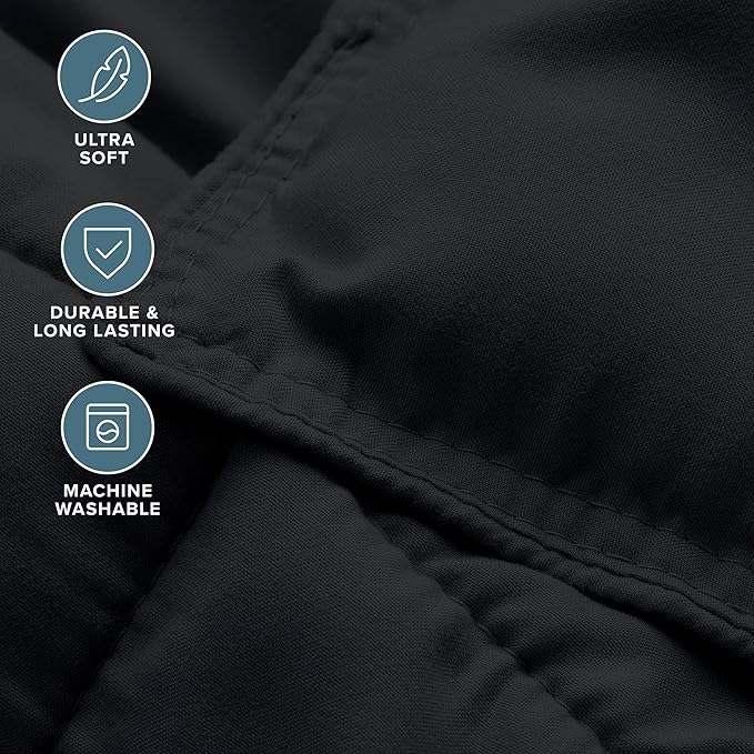 Bare Home Comforter Set - Ultra-Soft - Goose Down Alternative - Premium 1800 Series - All Season Warmth (King/Cal King, Black)