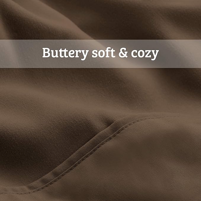 Bare Home 7-Piece Bed-in-A-Bag - Queen (Comforter Set: Cocoa, Sheet Set: Cocoa)