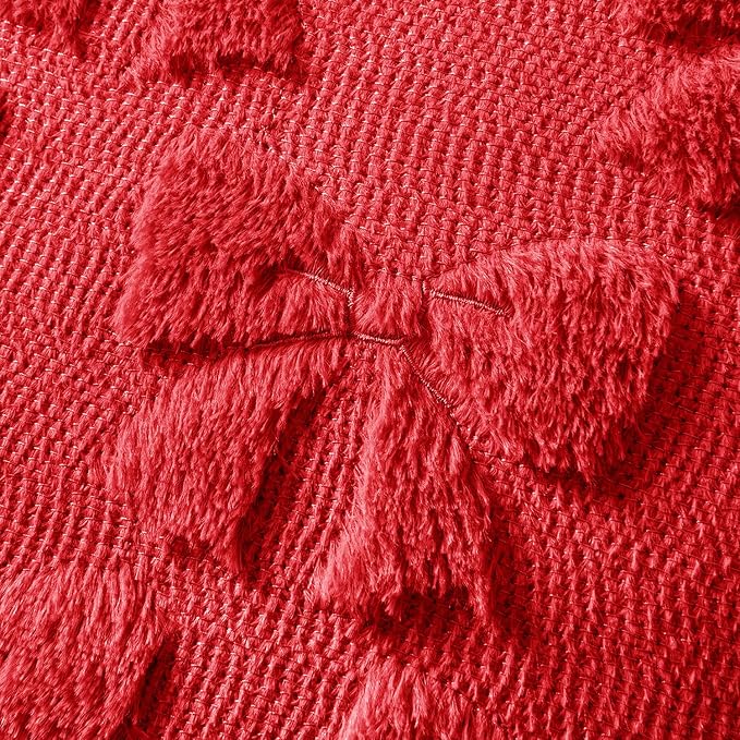 MIULEE Red Bow Pillow Covers Coquette Room Decor Aesthetic Set of 2 Decorative Cute Girl Valentine Throw Pillow Soft Plush Faux Pillowcase for Preppy Room Decor Bedroom Couch,18x18 Inch