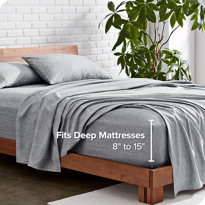 Bare Home Twin Sheet Set - 1800 Ultra-Soft Microfiber Double Brushed - Deep Pockets - Easy Fit - Extra Soft - 3 Piece Set - Bedding Sheets & Pillowcases (Twin, Heathered Charcoal)