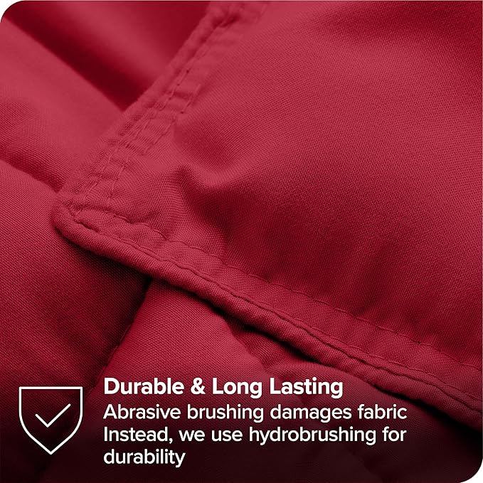Bare Home Bed-in-A-Bag 7 Piece Comforter & Sheet Set - Full XL - Goose Down Alternative - Ultra-Soft 1800 Premium Bed Set (Full XL, Red/Red)
