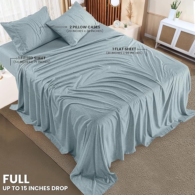 Utopia Bedding Full Sheet Set – 4 Piece Bed Sheets for Cal King Size Bed, Soft and Breathable Microfiber, Includes 1 Fitted Sheet, 1 Flat Sheet and 2 Pillowcases (Heather Grey)