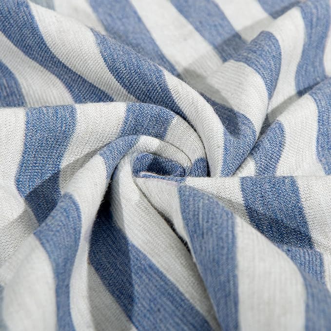 NTBAY Organic Cotton Toddler Pillowcases - Super Soft & Breathable Jersey Cotton Toddler Pillow Cases, 13”x18” Pillow Cases with Envelope Closure, Blue and White Stripe
