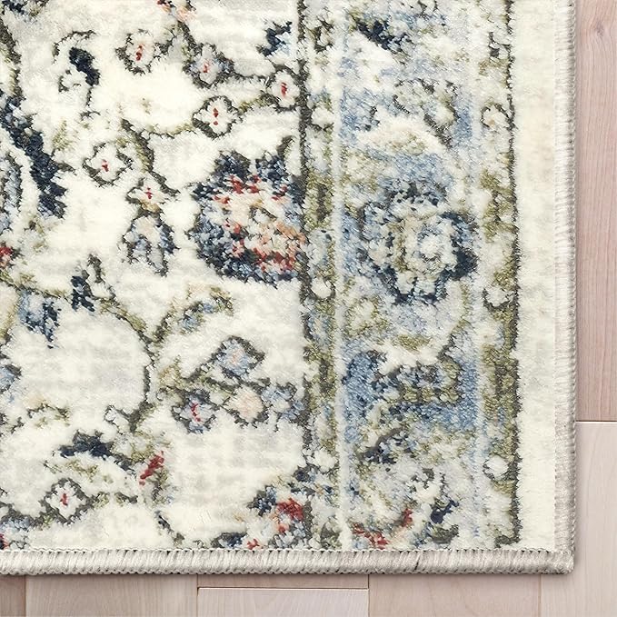 Well Woven Custom Size Runner - Elysium Ivory Vintage Panel Rug 27 Inch Wide x 18 Feet Long (27" x 18' Runner) | Heritage-Inspired, Soft & Durable, Easy to Clean Rug for Hallway, Stairs, entryway