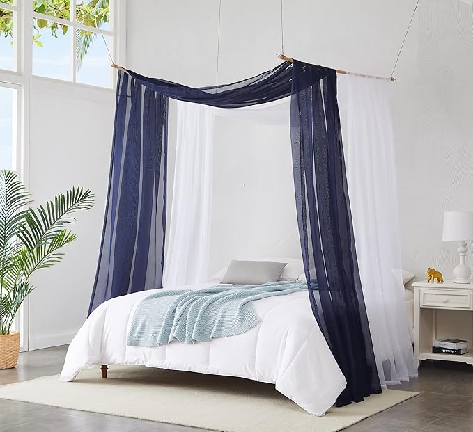 Warm Home Designs Navy Blue Bed Canopy Curtains in 55 x 360 Inch Size. Our King Canopy Bed Curtains Work Great as Kids Canopy, Bed Scarf, Bed Curtain or to Enhance Bed Decor. BC Navy 360"
