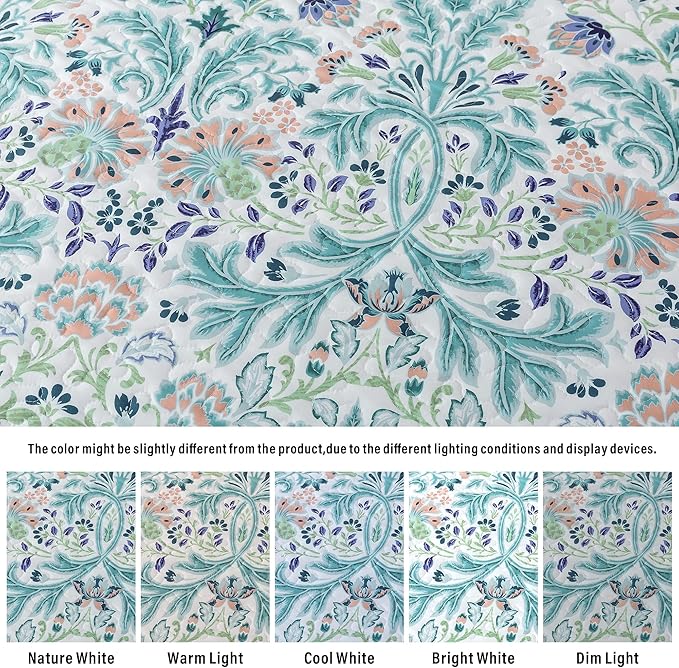 HoneiLife Quilt Sets King Size - Microfiber Bedspreads for King Bed, 3-Piece Lightweight Coverlets, Rustic Bed Cover King Quilt Bedding Sets All Season Quilts