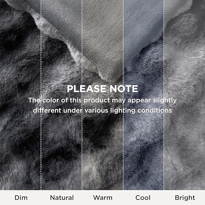 Bedsure GentleSoft Fluffy Fuzzy Twin Blanket, Soft Cozy Fleece Faux Fur Blanket, Pink Decorations Minky Velvet Couch Cover, Thick Warm Plush Women Men Birthday Gifts, 870GSM, Tie-dye Grey