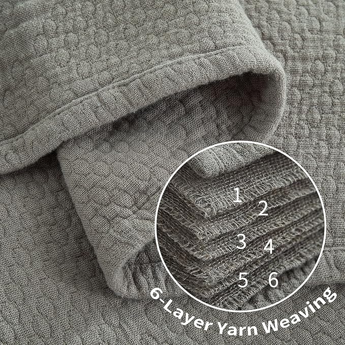 Premium 100% Cotton Blanket – All-Season Soft Breathable Bed Blanket for Queen Size – Lightweight Stylish Textured Throw for Bed– Giftable Cozy Bedding
