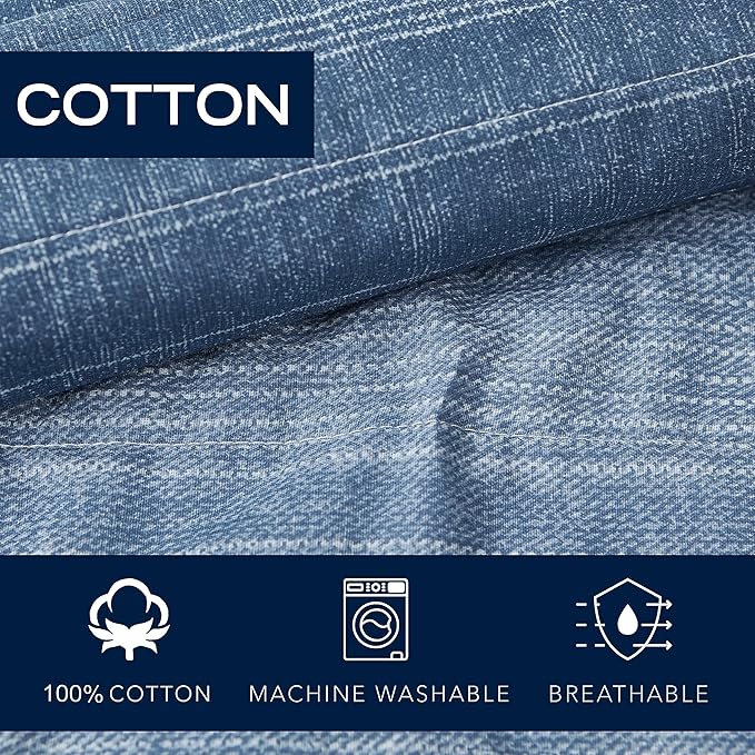 Nautica- Queen Quilt Set, Cotton Reversible Bedding Set, All Season Designer Home Décor (Ridgeport Blue, Queen)