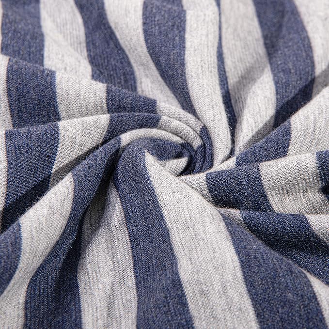 NTBAY Organic Cotton Toddler Pillowcases - Super Soft & Breathable Jersey Cotton Toddler Pillow Cases, 13”x18” Pillow Cases with Envelope Closure, Blue and Grey Stripe