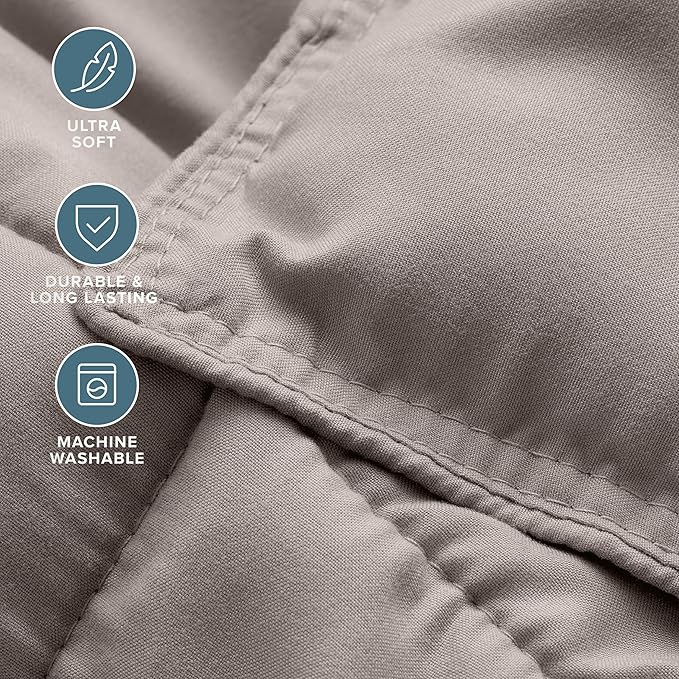 Bare Home Comforter Set - King/California King Size - Ultra-Soft - Goose Down Alternative - Premium 1800 Series - All Season Warmth (King/Cal King, Khaki)