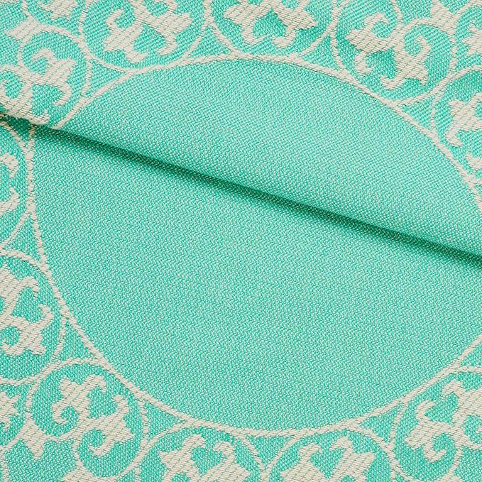 Superior Cotton Blend Bedspread Set, Includes Oversized Bedspread and 2 Matching Pillow Shams, Light Weight Blanket, Bedding Decor, Jacquard Vintage Floral Mandala, Lyron Collection - Twin, Turquoise