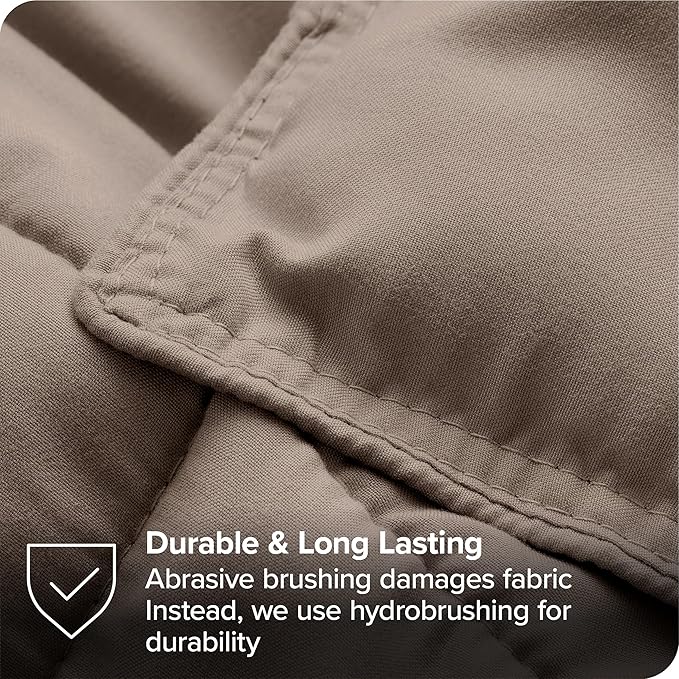 Bare Home Bed-in-A-Bag 7 Piece Comforter & Sheet Set - King - Goose Down Alternative - Ultra-Soft 1800 Premium - Bed Set (King, Taupe/Sand)