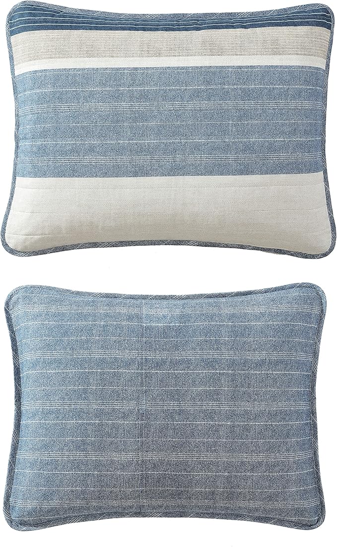 Nautica - King Quilt Set, Cotton Reversible Bedding with Matching Shams, Home Decor for All Seasons (Ridgeport Denim, King)