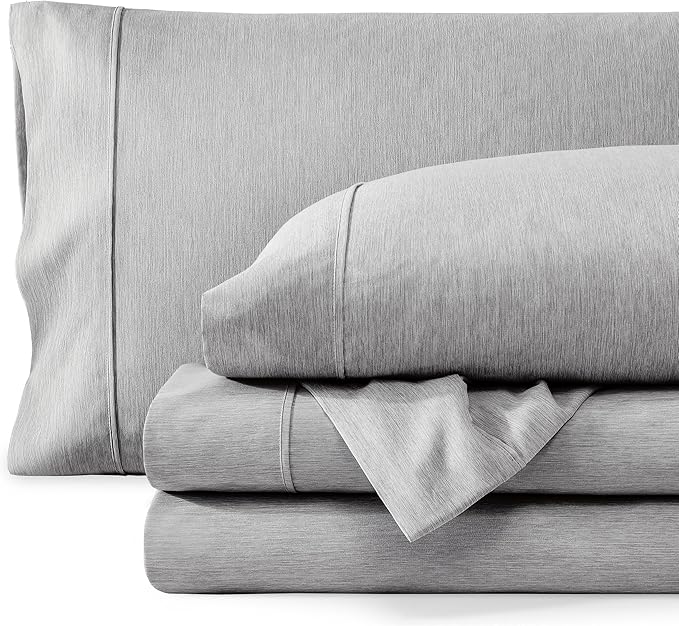 Bare Home Twin Sheet Set - 1800 Ultra-Soft Microfiber Double Brushed - Deep Pockets - Easy Fit - Extra Soft - 3 Piece Set - Bedding Sheets & Pillowcases (Twin, Heathered Charcoal)