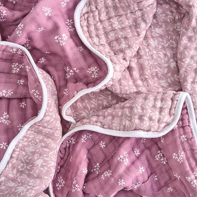 aden + anais Boutique Organic Dream Blanket, 100% Cotton Dream Blanket, Muslin Baby Blanket for Boys & Girls, Unisex Toddler Bedding, Newborn Crib Blanket, Nursery Essential, Heritage Floral