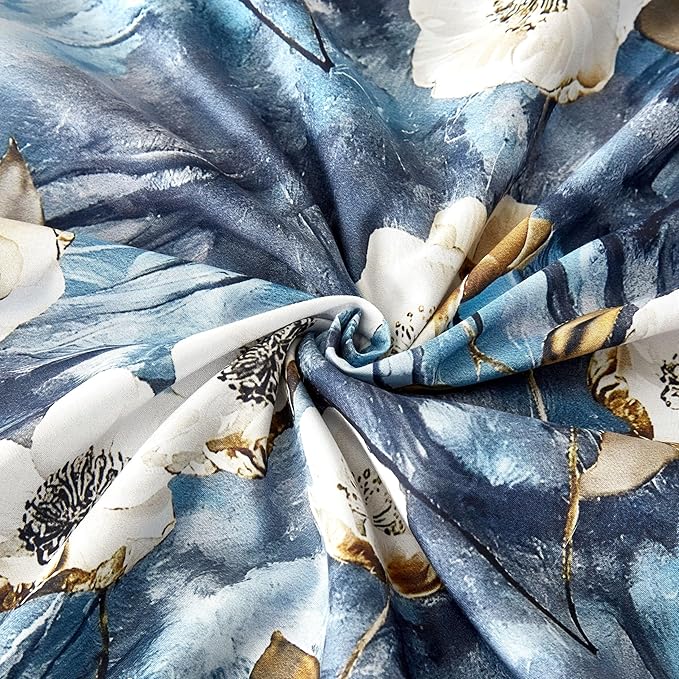 Cupocupa Duvet Cover King Size Set Boho Floral Pattern King Duvet Cover Set for King Size Bed Vintage Soft Bedding Leaf Print Duvet Cover with Pillowcases