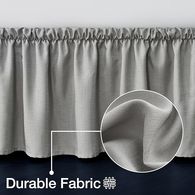 Casual Living Queen Bed Skirt Wrap Around Ruffled Style Box Spring Cover Bed Skirts for Bedroom Decor Machine Washable Premium Bedding 15-Inch Drop Elastic Dust Ruffle, Queen, Grey