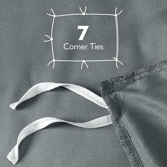 Utopia Bedding Duvet Cover King Size - 3 Piece with Zipper Closure - 1 Comforter Cover 104X90 Inches & 2 Pillow Shams 20X36 Inches (Pack of 8, Grey) Comforter Not Included