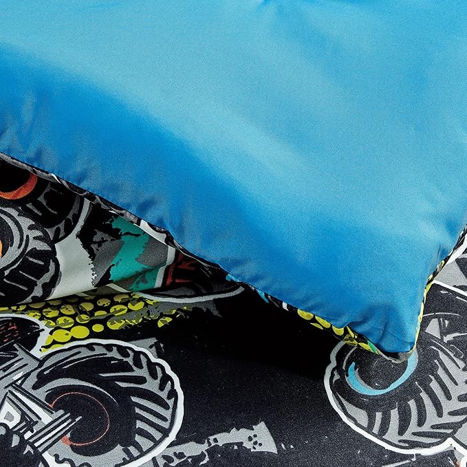 Chezmoi Collection 3-Piece Boys Twin Bedding Sets - Soft Microfiber Multi-Color Monster Truck Racing Kids Comforter Set Twin Size