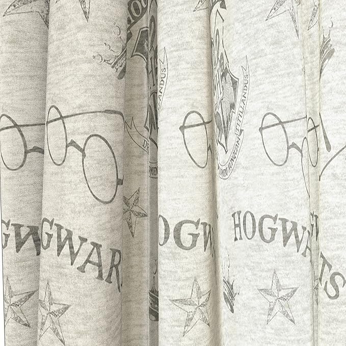 Jay Franco Harry Potter Spellbound 84" Drapes - Beautiful Room Décor & Easy Set Up, Bedding Features Hogwarts Logo - Curtains Include 2 Tiebacks, 4 Piece Set (Official Harry Potter Product)