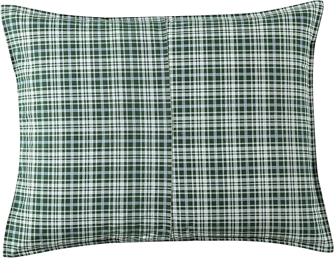 Laura Ashley - Queen Comforter Set, Soft & Reversible Cotton Bedding, Medium Weight 7 Piece Bed Set with Matching Pillowcases, Euro Shams & Bonus Throw Pillow Covers (Bramble Floral Green)