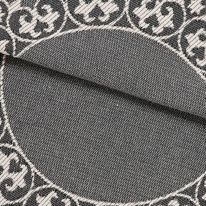 Superior Cotton Blend Bedspread Set, Includes Oversized Bedspread and 2 Matching Pillow Shams, Light Weight Blanket, Bedding Decor, Jacquard Vintage Floral Mandala, Lyron Collection - Twin, Charcoal