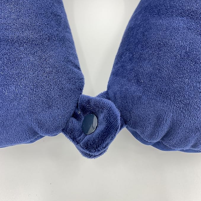 Bookishbunny U Shaped Micro Beads Microbead Neck Head Support Travel Pillow, 12"x12"x4" (SolidNavy)