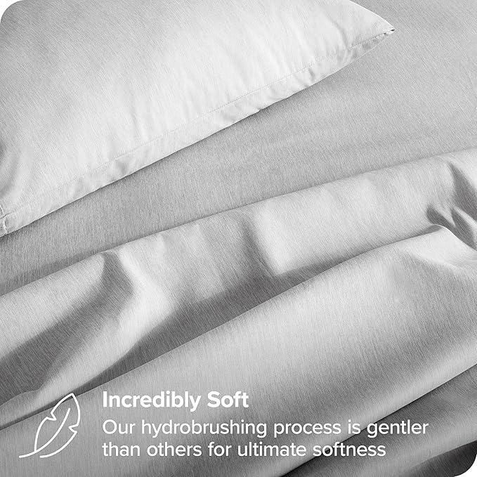 Bare Home King Sheet Set - Luxury 1800 Ultra-Soft Microfiber Double Brushed - Deep Pockets - Easy Fit - 4 Piece Set - Bedding & Pillowcases (King, Heathered Pewter)