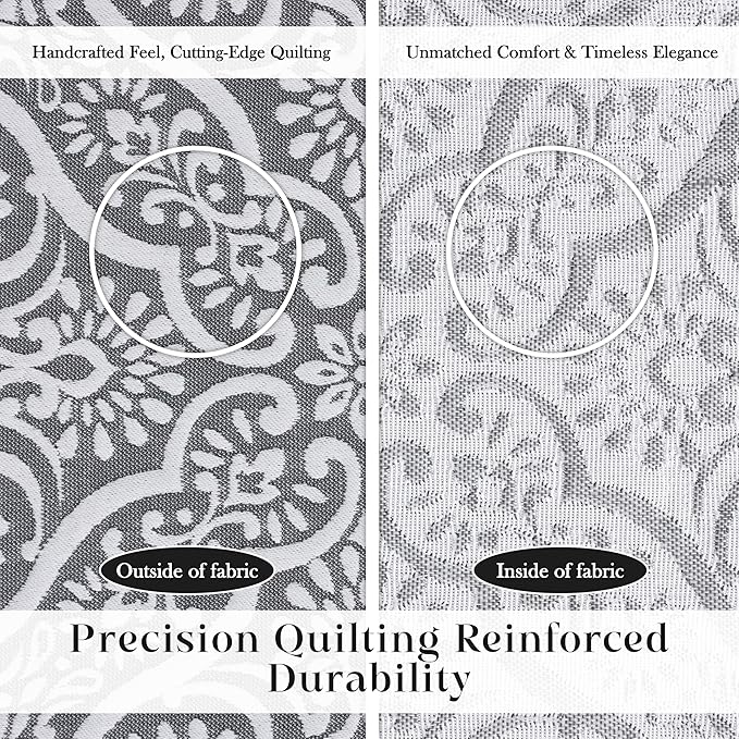 Superior 3 Piece Bedspread Set, Home Bed Decor, Decorative Bed Spread, 2 Pillow Shams, Medium Weight Blanket, Floral Matelasse Coverlet, Bedding Essentials, Enzy Collection, King, Charcoal