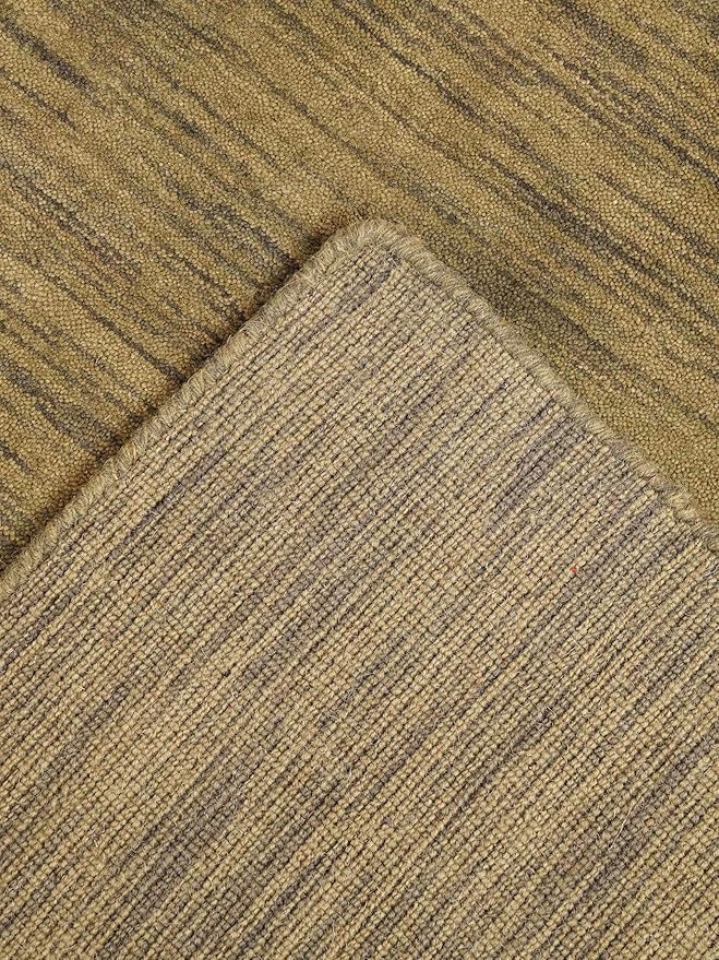 Rugsotic Carpets Hand Knotted Loom Wool 5'x8' Area Rug Solid Green L00111