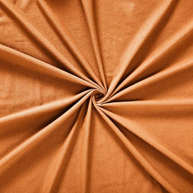 Superior Paisley or Solid Flannel Cotton Sheet Set, Fuzzy Warm Sheets, Traditional Bohemian Bedding, Includes 1 Flat Sheet, 1 Elastic Deep Pocket Fitted Sheet, 2 Pillowcases, California King, Pumpkin