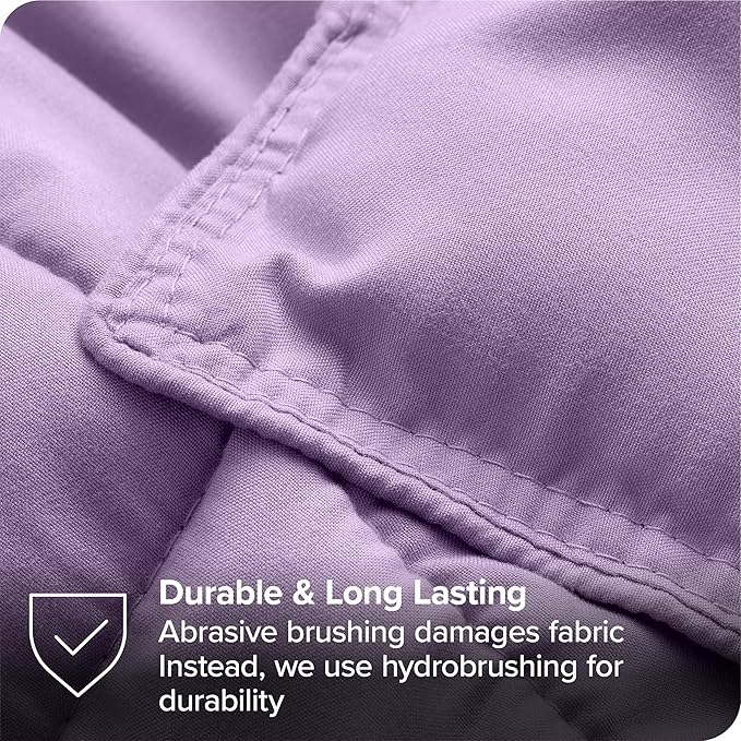 Bare Home Bed-in-A-Bag 5 Piece Comforter & Sheet Set - Twin XL - Goose Down Alternative - Ultra-Soft 1800 Premium Bed Set (Twin XL, Lavender/Lavender)