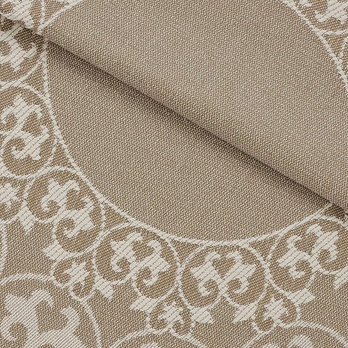 Superior Cotton Blend Bedspread Set, Includes Oversized Bedspread and 2 Matching Pillow Shams, Light Weight Blanket, Bedding Decor, Jacquard Vintage Floral Mandala, Lyron Collection - King, Taupe