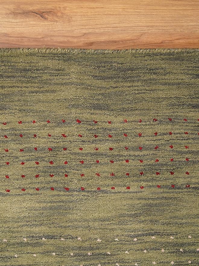 Rugsotic Carpets Hand Knotted Gabbeh Wool 8'x10' Area Rug Solid Blue L00111