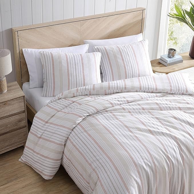 Stone Cottage- King Duvet Cover Set, Cotton Reversible Bedding Set, Cottage Home Décor (Conrad Beige, King)