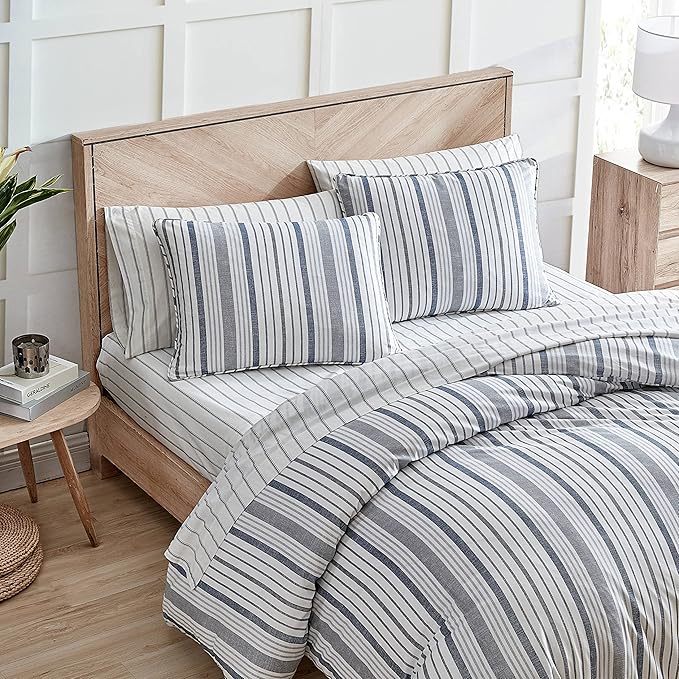Stone Cottage - King Duvet Cover Set, Cotton Sateen Bedding with Matching Shams, Elegant Home Decor (Conrad Grey, King),Medium Grey