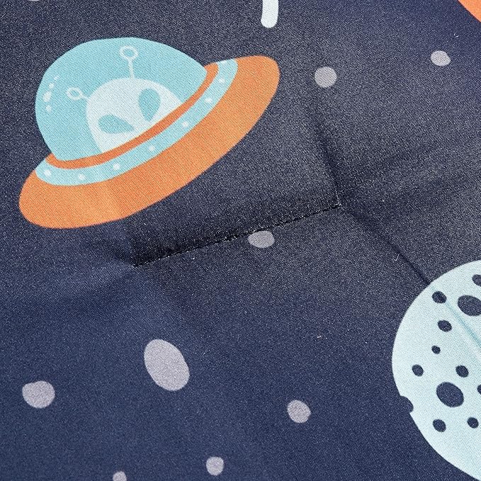 Chezmoi Collection 4-Piece UFO Aliens Boys Full Bedding Sets - Soft Microfiber Multi-Color Universe Galaxy Kids Comforter Set Full/Queen