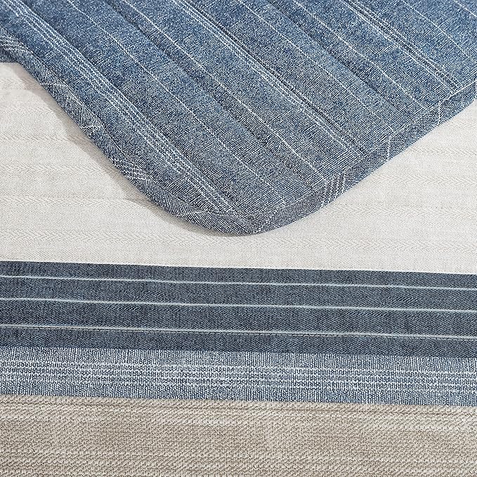 Nautica - King Quilt Set, Cotton Reversible Bedding with Matching Shams, Home Decor for All Seasons (Ridgeport Denim, King)